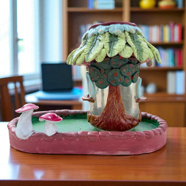 Handmade Fairy Cottage Ring Stand – Clay & Glass | By a Mother's Hands back view