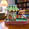 Handmade Fairy Cottage Ring Stand – Clay & Glass | By a Mother's Hands front view