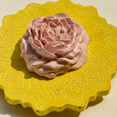 Handmade Floral Agarbatti Stand | Decorative Clay Incense Holder with Mandala Design Overall view