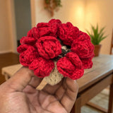 Handmade Floral Crochet bouquet Coaster | Set of 4 | coaster fold view