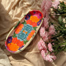 Handmade Multicolor Floral Oval Decoupage Tray | creative view