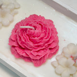 Handmade Oval Floral Candle with Pink Rose Carving | Luxury Home Décor & Gifting Top view 