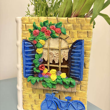 Handmade book style scenery flower pot |  Closeview