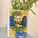 Handmade book style scenery flower pot | Front view