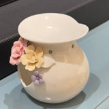 Heart Cut-Out Floral Ceramic Aroma Diffuser – Handcrafted Elegance for Your Home | Side view