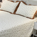Honey Bloom Soft Cotton Feel Double Bed Bedsheet Set with Lace Detailed Pillow Covers (250 x 270 cm) | full length view