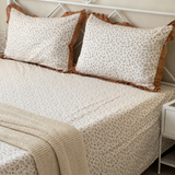 Honey Bloom Soft Cotton Feel Double Bed Bedsheet Set with Lace Detailed Pillow Covers (250 x 270 cm) | full view