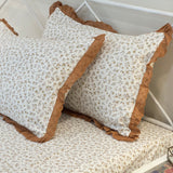 Honey Bloom Soft Cotton Feel Double Bed Bedsheet Set with Lace Detailed Pillow Covers (250 x 270 cm) | pillow view
