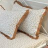 Honey Bloom Soft Cotton Feel Double Bed Bedsheet Set with Lace Detailed Pillow Covers (250 x 270 cm) | pillow view