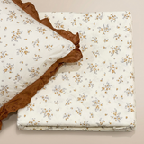 Honey Bloom Soft Cotton Feel Double Bed Bedsheet Set with Lace Detailed Pillow Covers (250 x 270 cm) | top view