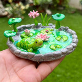 Handmade Tortoise Pond Clay Trinket – Whimsical Miniature Decor | creative shot