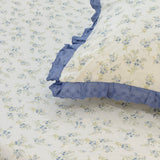 IMilky Blue Soft Cotton Feel Double Bed Bedsheet Set with Lace Detailed Pillow Covers (250 x 270 cm) | lace view