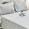 Ivory Floral Embroidered Warm Bedsheet Set overall view