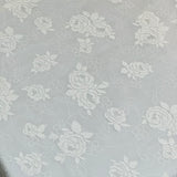Ivory Jacquard Rose Table Cover closeup view