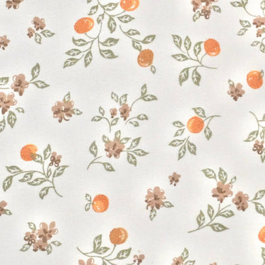 Ivory & Rust Micro Floral King Size Bedsheet Set (5 Pieces) with 4 Pillow Covers closeup view