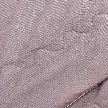 Knitted Mauve Comforter | Soft Quilted Bed Comforter with Subtle Texture for All Seasons closeup view