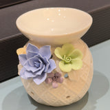 Lavender Floral Ceramic Aroma Diffuser – Handcrafted Elegance for Your Home | front view