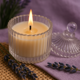 Lavender Scented Soy Wax Candle | top view
