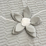 Light Grey 3d Flower 4 Piece Bedcover Set | Close View