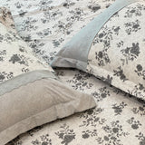 Light Grey Floral Soft Cotton Feel Double Bed Bedsheet Set with Lace Detailed Pillow Covers (250 x 270 cm) | lace view
