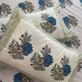 Lotus Handblock Print 400tc cotton bedsheet | Pillowview