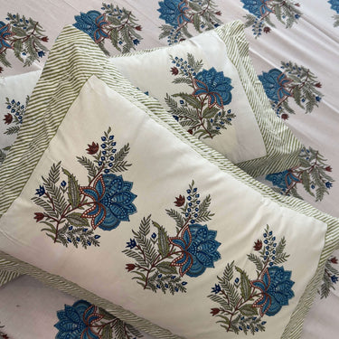 Lotus Handblock Print 400tc cotton bedsheet | Pillowview