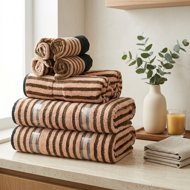 Maple Butter Toast Feather Soft Gifting Towel Set | Set of 8 | full front view