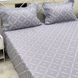 Mauve Leaf Pattern Double Lace 400TC Bedsheet | full bedsheetview