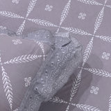Mauve Leaf Pattern Double Lace 400TC Bedsheet | print focus view