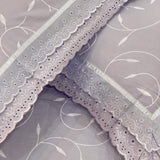Mauve Leaf Swirl Double Lace 400TC Bedsheet | focus view