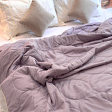 Mauve Soft Fibre Quilted AC Comforter | side view