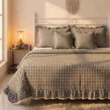 Midnight Cottage Picnic Ghingham Bedcover Set | Set of 5 | full view