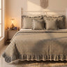 Midnight Cottage Picnic Ghingham Bedcover Set | Set of 5 | full view