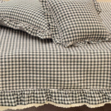 Midnight Cottage Picnic Ghingham Bedcover Set | Set of 5 | pillow view