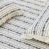 Midnight Soft Cotton Feel Double Bed Bedsheet Set with Lace Detailed Pillow Covers (250 x 270 cm) | close view