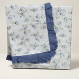 Milky Blue Soft Cotton Feel Double Bed Bedsheet Set with Lace Detailed Pillow Covers (250 x 270 cm) | front studio view