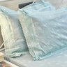 Mint Green Leafy Double Lace 400TC king size Bedsheet | lace pillow