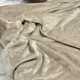 Mocha Beige Super Soft Plush Blanket – Single Layer focus view