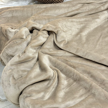 Mocha Beige Super Soft Plush Blanket – Single Layer focus view
