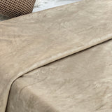 Mocha Beige Super Soft Plush Blanket – Single Layer overall view