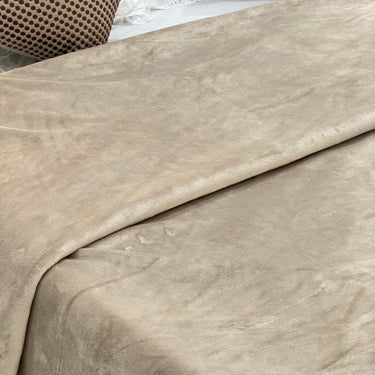 Mocha Beige Super Soft Plush Blanket – Single Layer overall view