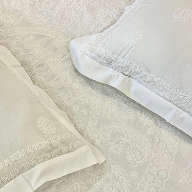 Mor Hand-Embroidered Chikankari 3-Piece Set | top view