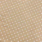 Mustard Yellow Polka Dot Double Lace 400TC Cotton Bedsheet | King Size | fabric view