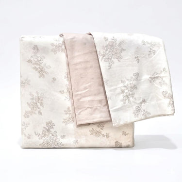 Muted Brown FloralKing Size Bedsheet Set (5 Pieces) with 4 Pillow Covers | studio view