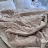 Muted Brown Soft Fibre Quilted AC Comforter | creative view
