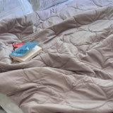 Muted Brown Soft Fibre Quilted AC Comforter | full view