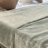 Muted Green Textured Winter Blanket – Single Layer overall view