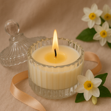 Nargis (Daffodil) Scented Soy Candle | creative view