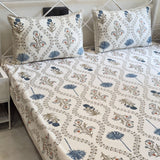 Nature Harmony Handblocked Cotton Bedsheet | Overall View