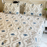 Nature Harmony Handblocked Cotton Bedsheet | Side View